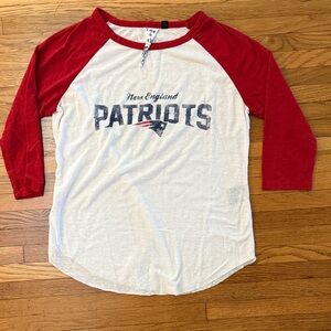 Patriots 3/4 Sleeve Raglan - Red and White
